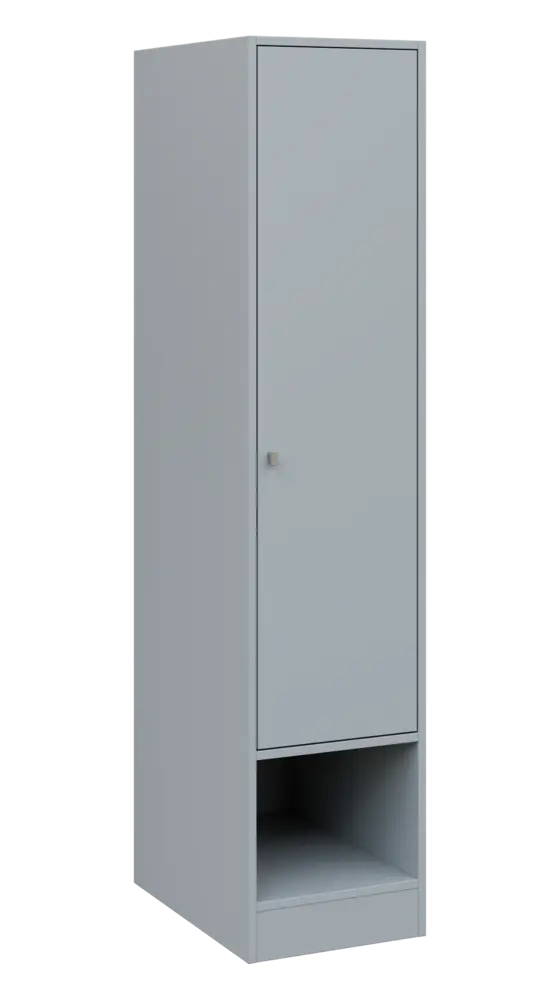 QN 5 - 4STN skříň šatní, 1-dveřová, pravá, výsuvné ramínko, 1830x400x600, šedá